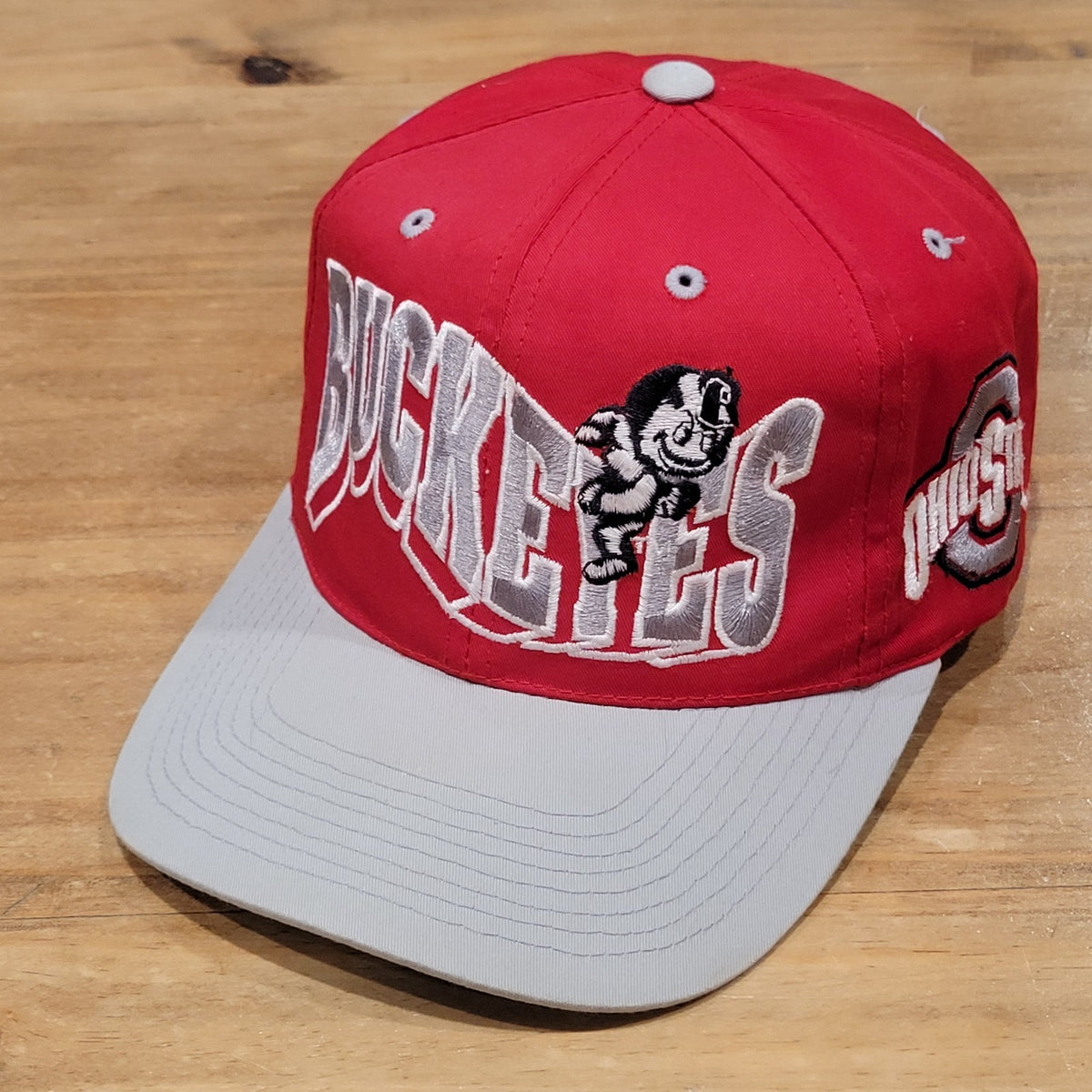 Vintage Ohio State Buckeyes Hat Snapback G-Cap Wave Spell Out Logo Brutus 90s