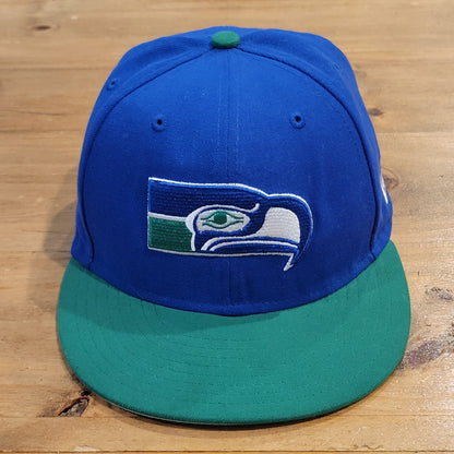 Seattle Seahawks Hat New Era Size 7 1/8 Fitted 59Fifty NFL Blue Green