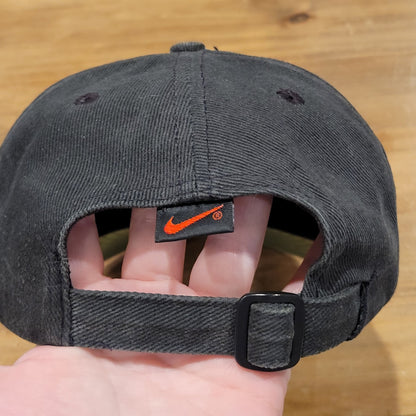 Vintage Nike Hat Cap Strap Back Black Purple Embroidered Swoosh Logo Faded