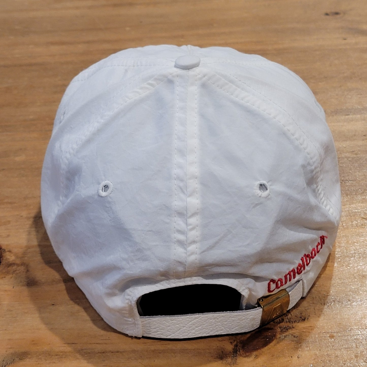 Vintage Camelback Golf Hat Texace Strap Back White One Size 80s 90s Golfer Nylon