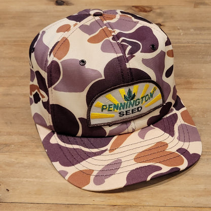 Vintage Pennington Seed Hat Snapback Camo Camouflage Patch Farm Farmer Made USA