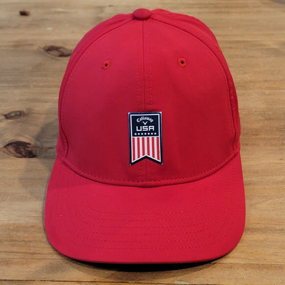 Callaway Golf USA Flag Logo One Size Red Snapback Adjustable Golfer