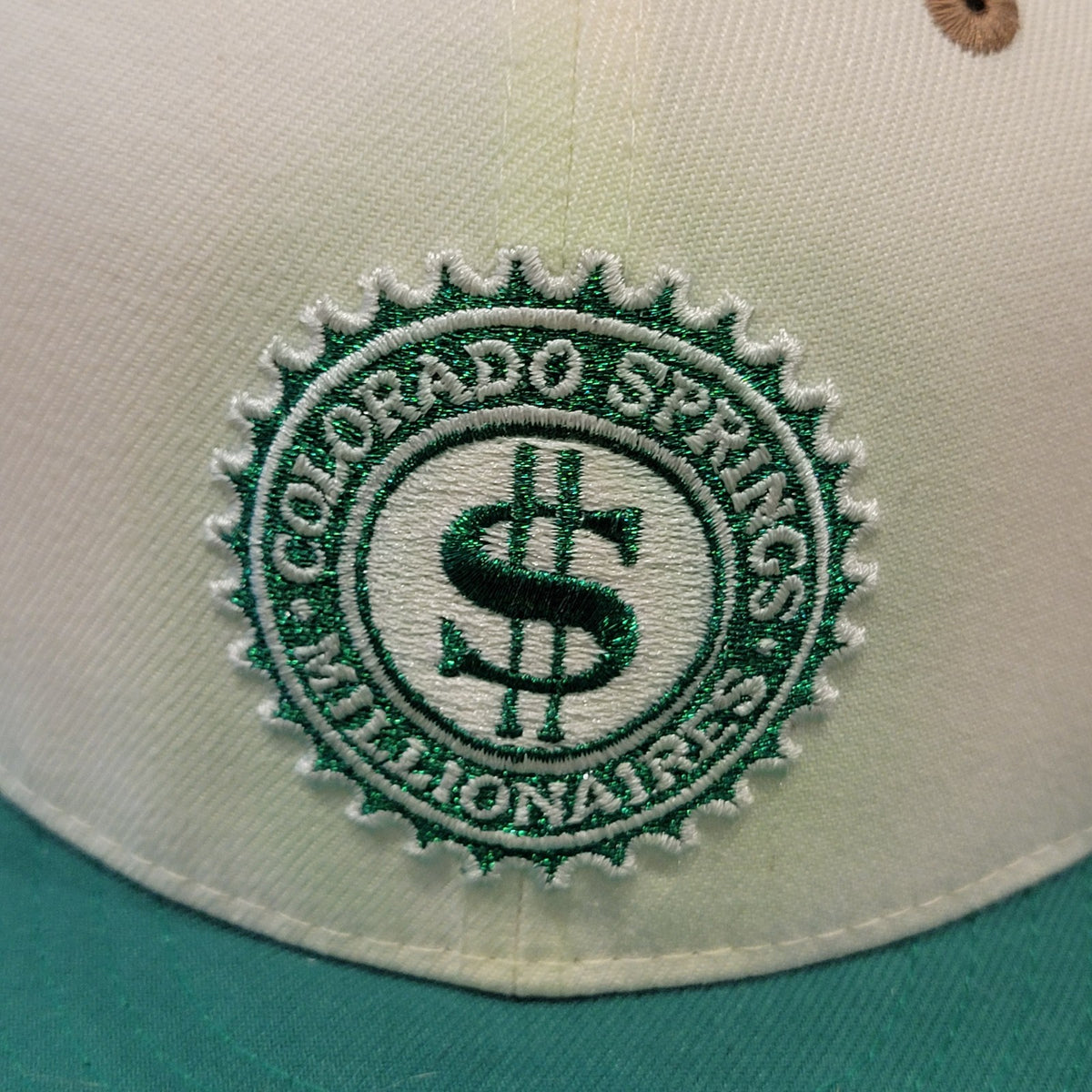 Colorado Springs Millionaires Hat New Era Size 7 3/8 Fitted 59Fifty White MilB