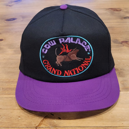 Vintage Cow Palace Grand National Rodeo Hat Black Cowboy Western 90s Embroidered