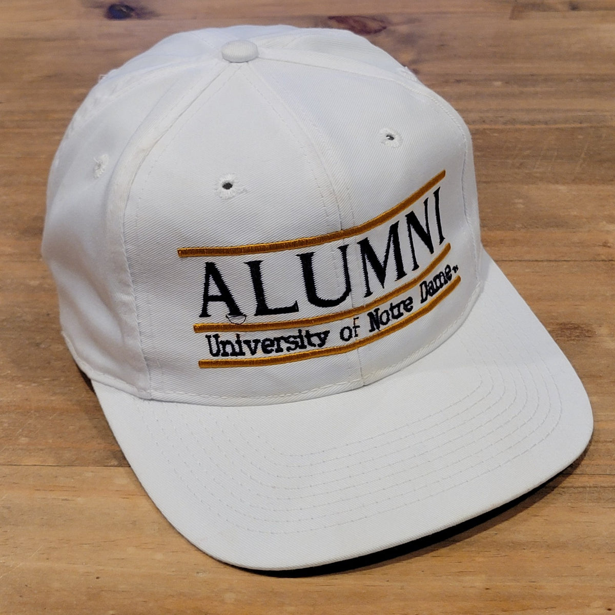 Vintage Notre Dame Fighting Irish Alumni Hat The Game 3 Bar White Snapback 90s