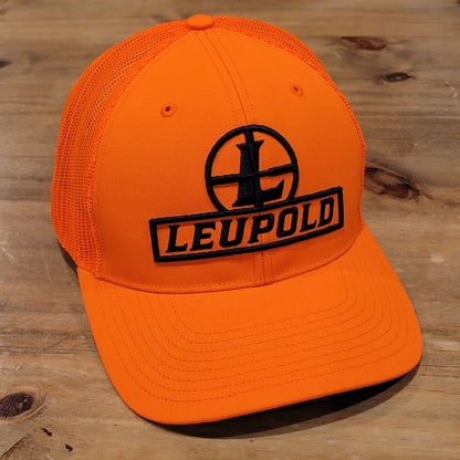 Leupold Hat Snapback Trucker Mesh Scope Hunting One Size Adjustable Blaze Orange