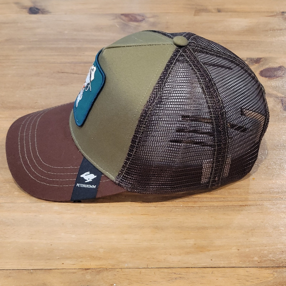 Snoopy Ranger Hat Snapback Peter Grimm Patch Outdoor Peanuts Trucker Green Brown