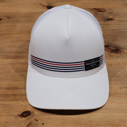 Travis Mathew Golf Hat Cap Snapback White Stripes Golfer Adjustable Patch
