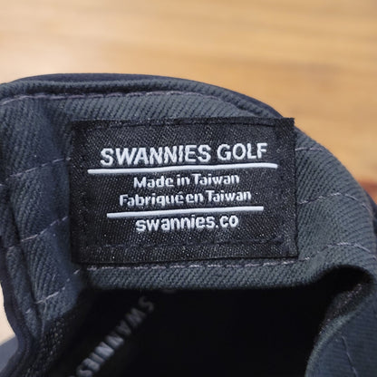 Swannies Golf Hat Cap Snapback Black One Size Adjustable Golfer