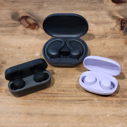 Lot of 3 Bluetooth Wireless Earbuds Skullcandy Job Onn Jlab Go Sport Purple