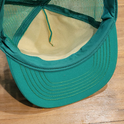 Vintage Quaker State Racing Hat Snapback Trucker Green Made USA Race Car Oil