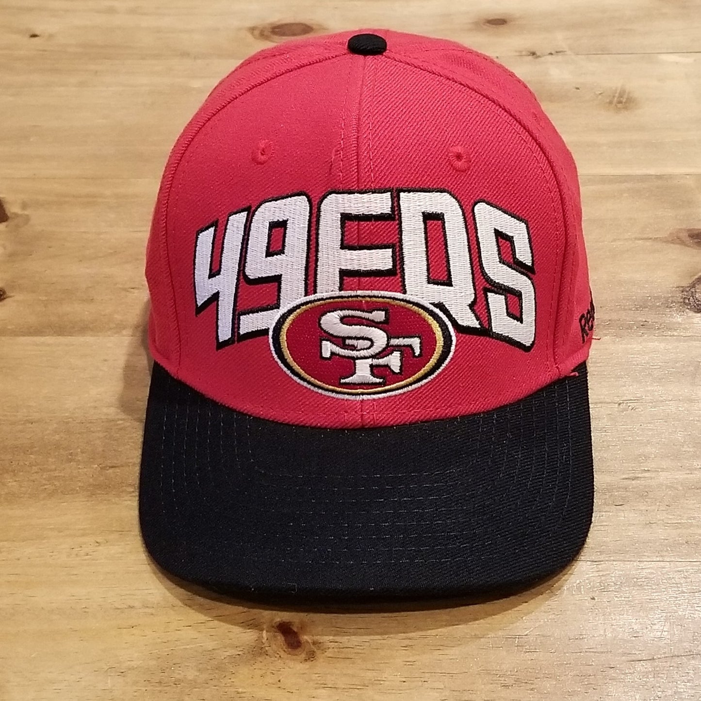 San Francisco 49ers Hat Snapback Reebok Arch Spell Out Big Logo Wool Blend Y2K