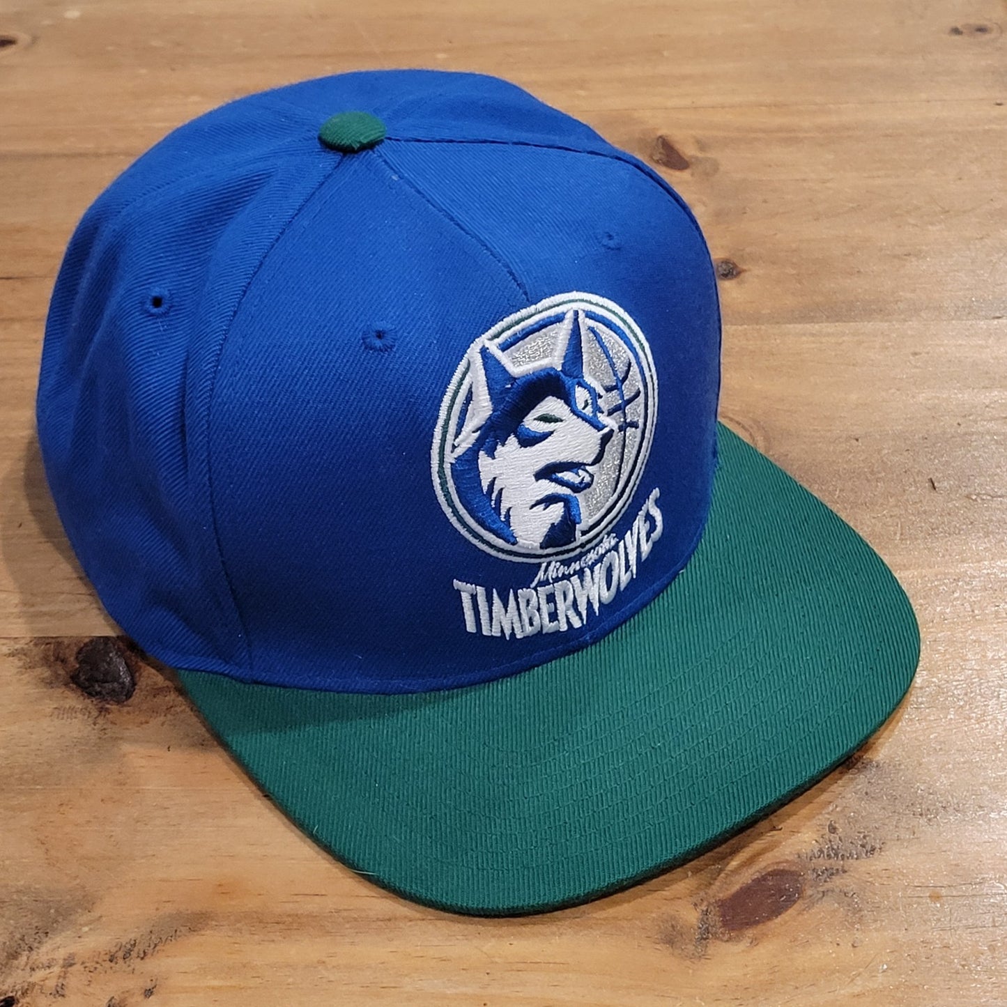 Minnesota Timberwolves Hat Snapback Mitchell & Ness Blue Green Retro HWC Wool
