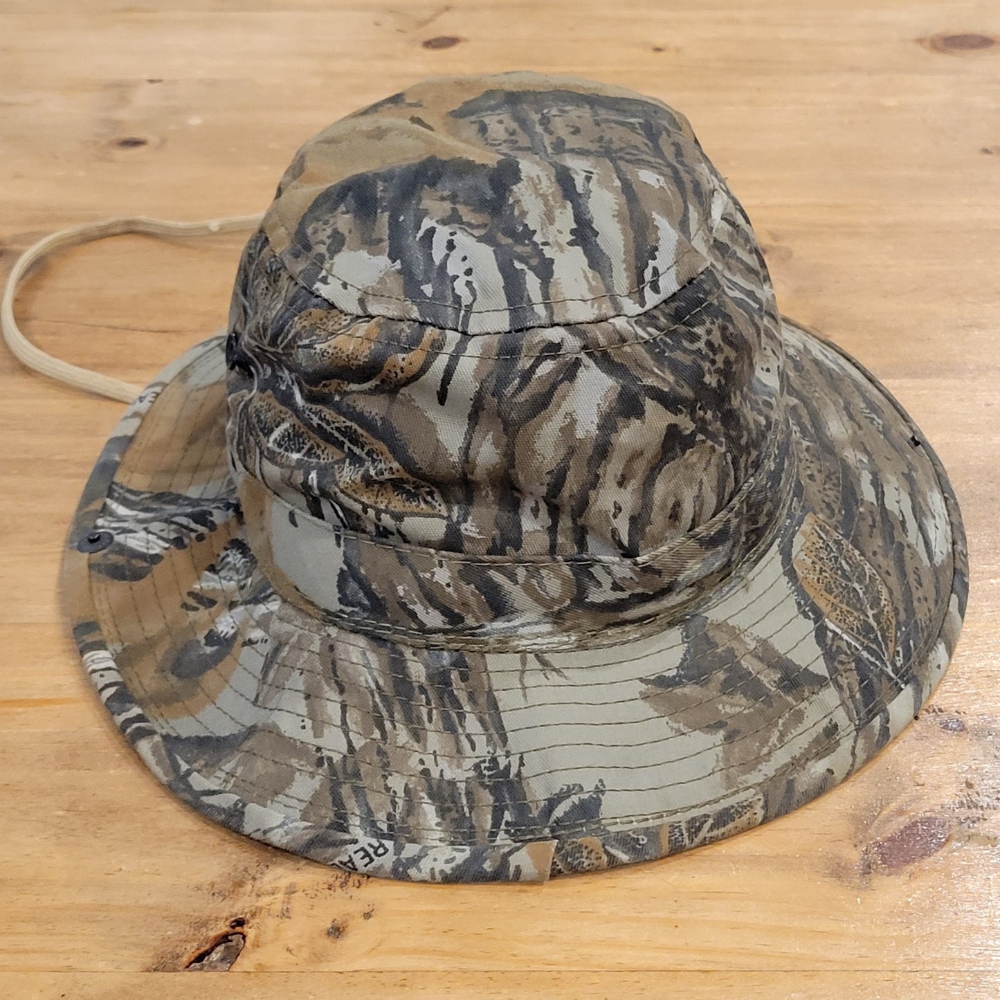 Vintage Hunting Bucket Hat Size Large Paramount Woodland Tree Camo Made USA
