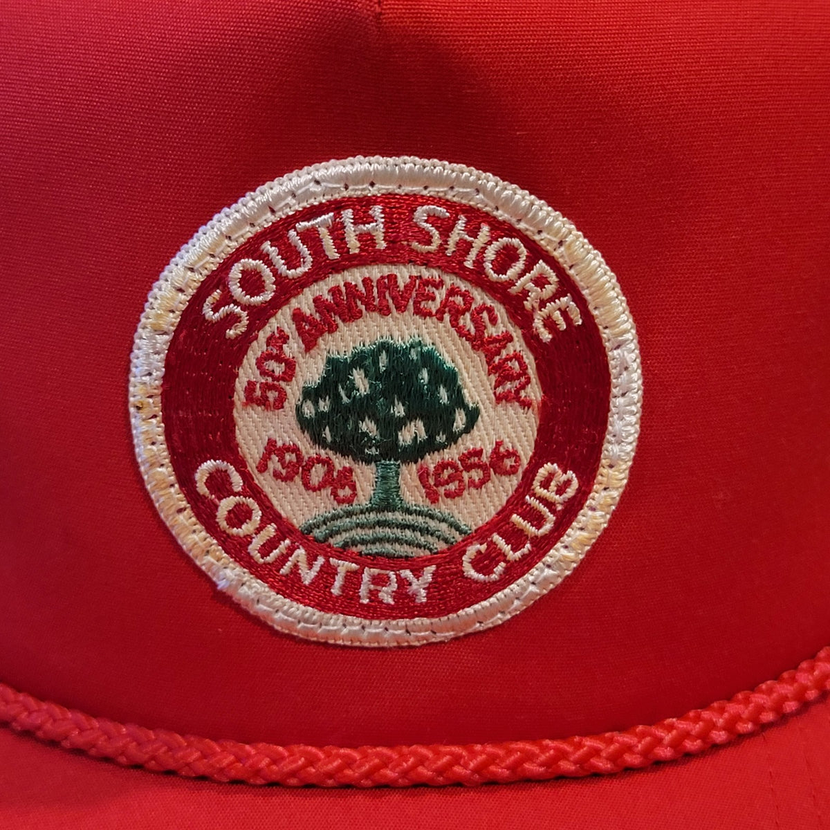 Vintage South Shore Country Club Hat Snapback Red Rope Patch Golf Hingham MA