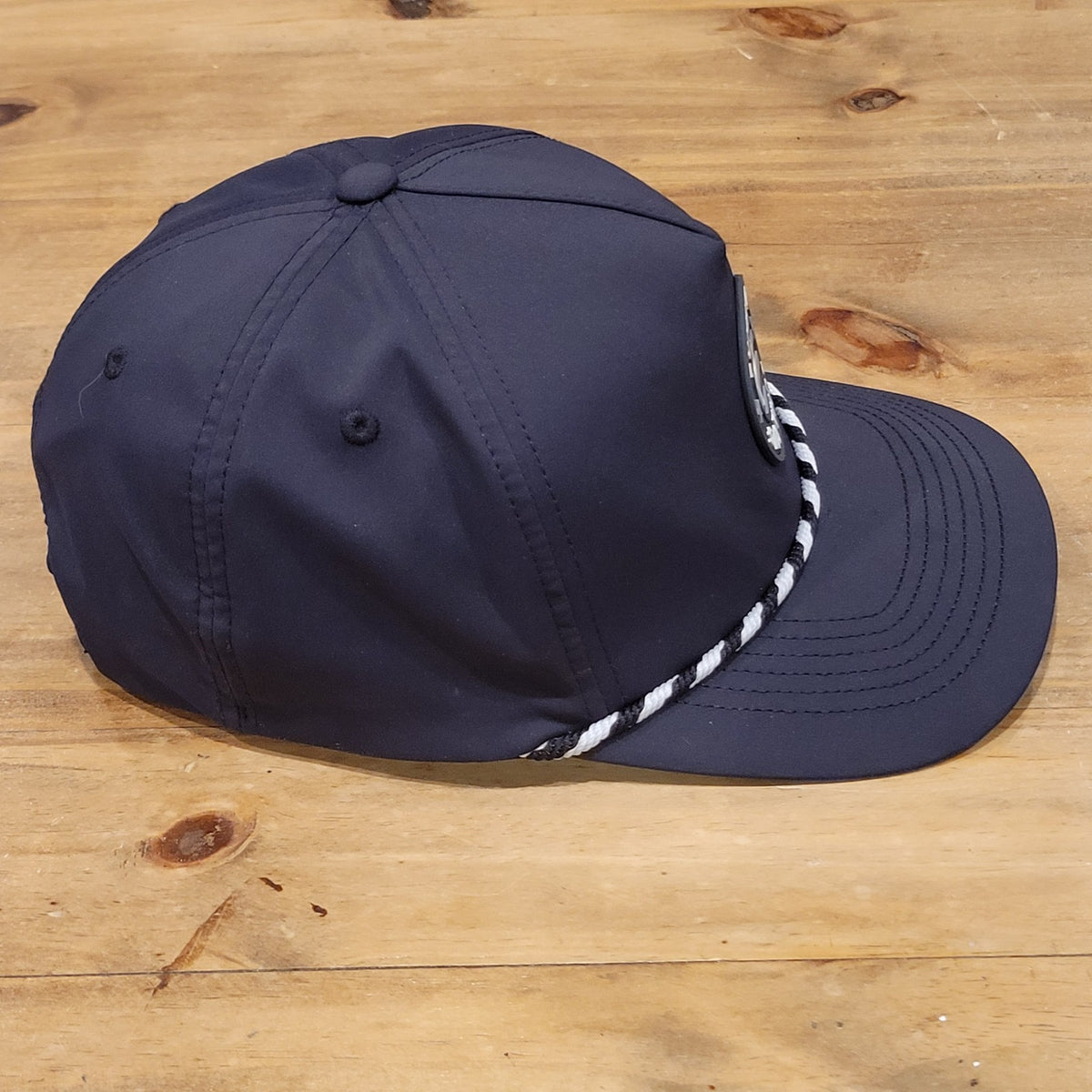 Puma Golf Hat Snapback Black Rope Rubber Circle Patch Golfer One Size
