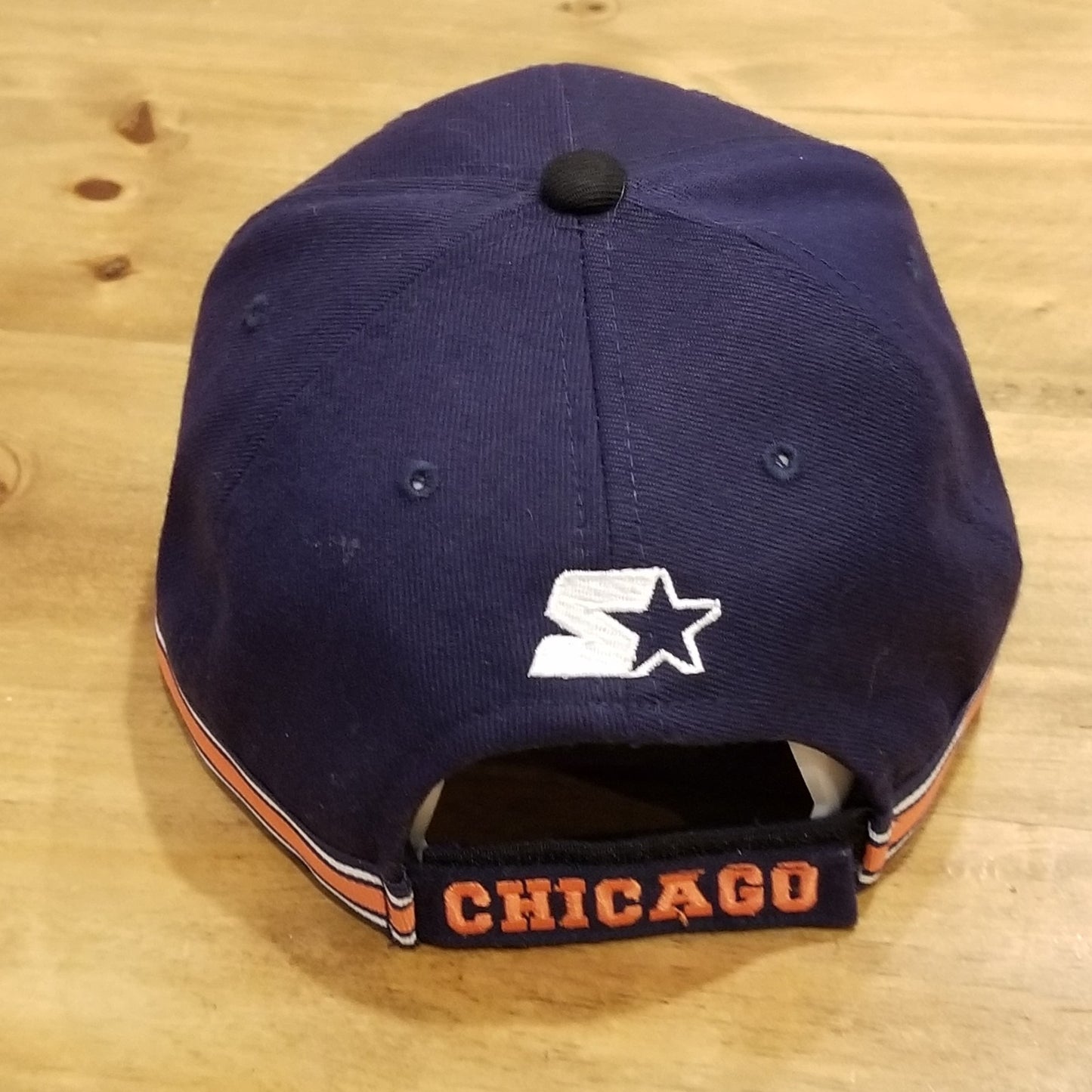 Vintage Chicago Bears Starter Hat Strap Back Wool Blend 90s NFL Pro-Line Stripe