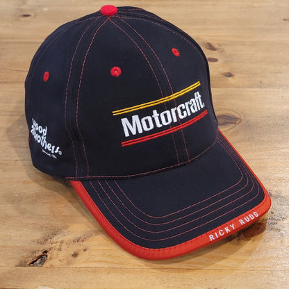 Motorcraft Hat Strap Back Black Ricky Rudd One Size Adjustable #21 NASCAR