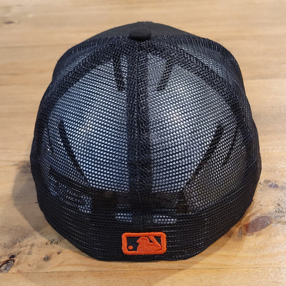 San Francisco Giants Hat New Era Size 7 3/8 Fitted Black Low Profile G Logo Mesh