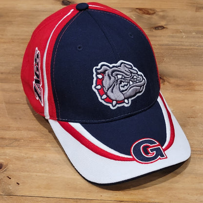 Vintage Gonzaga Bulldogs Hat Strap Back Blue Red 90s College Wool Blend