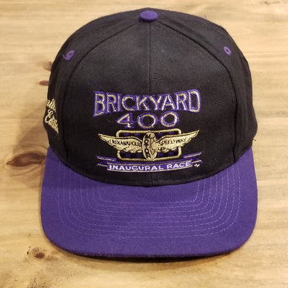 Vintage Brickyard 400 Indy Hat Snapback Black Wool Blend Logo 7 limited Edition