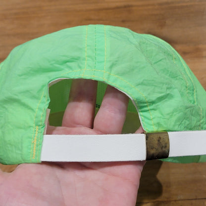 Vintage IKON Office Solutions Hat Strap Back Nylon 80s Green Neon One Size
