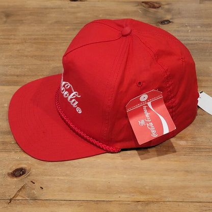 Vintage Coca-Cola Hat Snapback Rope 90s NOS Dead Stock Coke Soda One Size