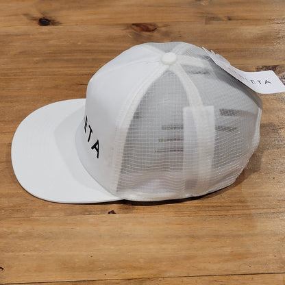 Athleta Hat Snapback Mesh Back One Size White Spell Out Logo Active