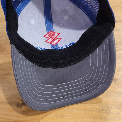 Suzuki Marine Hat Size M/L Flex Stretch Fitted Fish Boat Motor Fitted Gray Blue