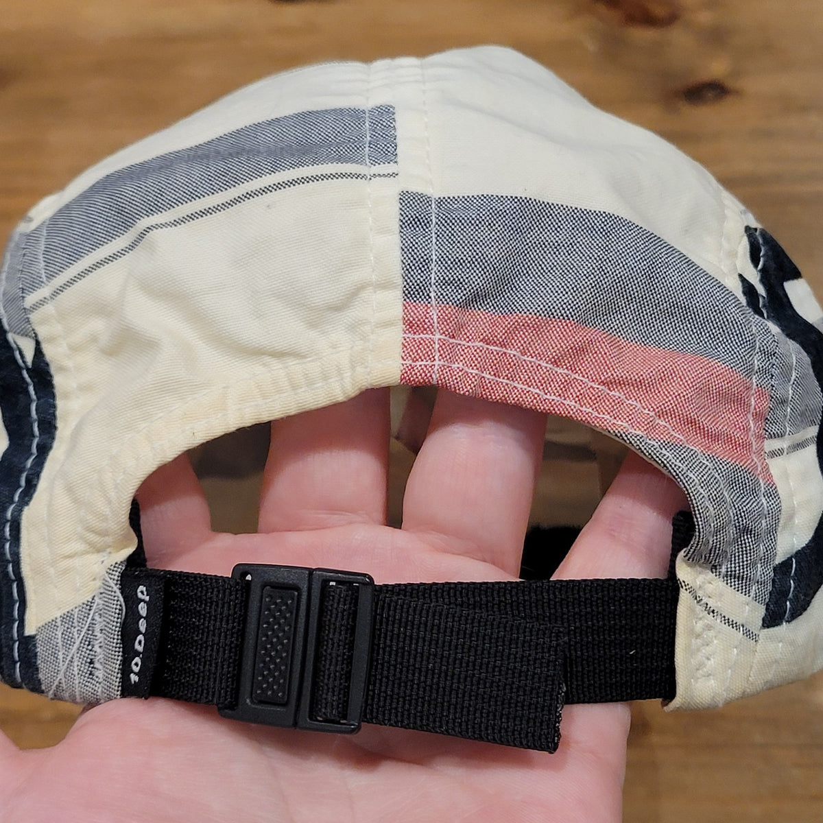 10 Deep 5 Panel Hat Cap Strap Back Adjustable Spell Out Patch One Size