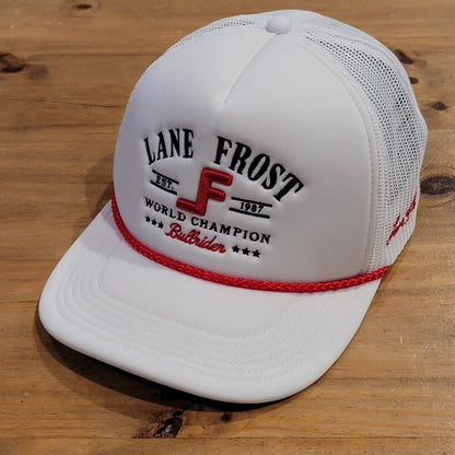 Lane Frost Hat Snapback White World Champion Bull Rider Cowboy Est 1987