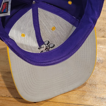 Vintage Mickey Mouse Hat Snapback Purple Yellow Disney Block Spell Out One Size