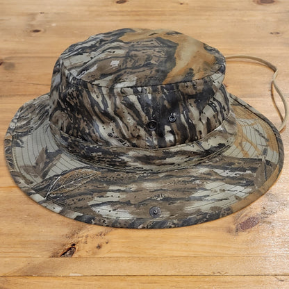 Vintage Hunting Bucket Hat Size Large Paramount Woodland Tree Camo Made USA
