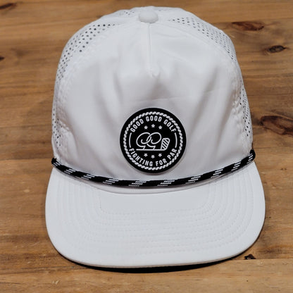 Good Good Golf Hat Cap Snapback White Rope Patch Flexible Bill Golfer One Size