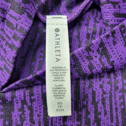 Athleta Flurry Elemental Turtleneck Top Base Layer Long Sleeve Purple Thumbholes