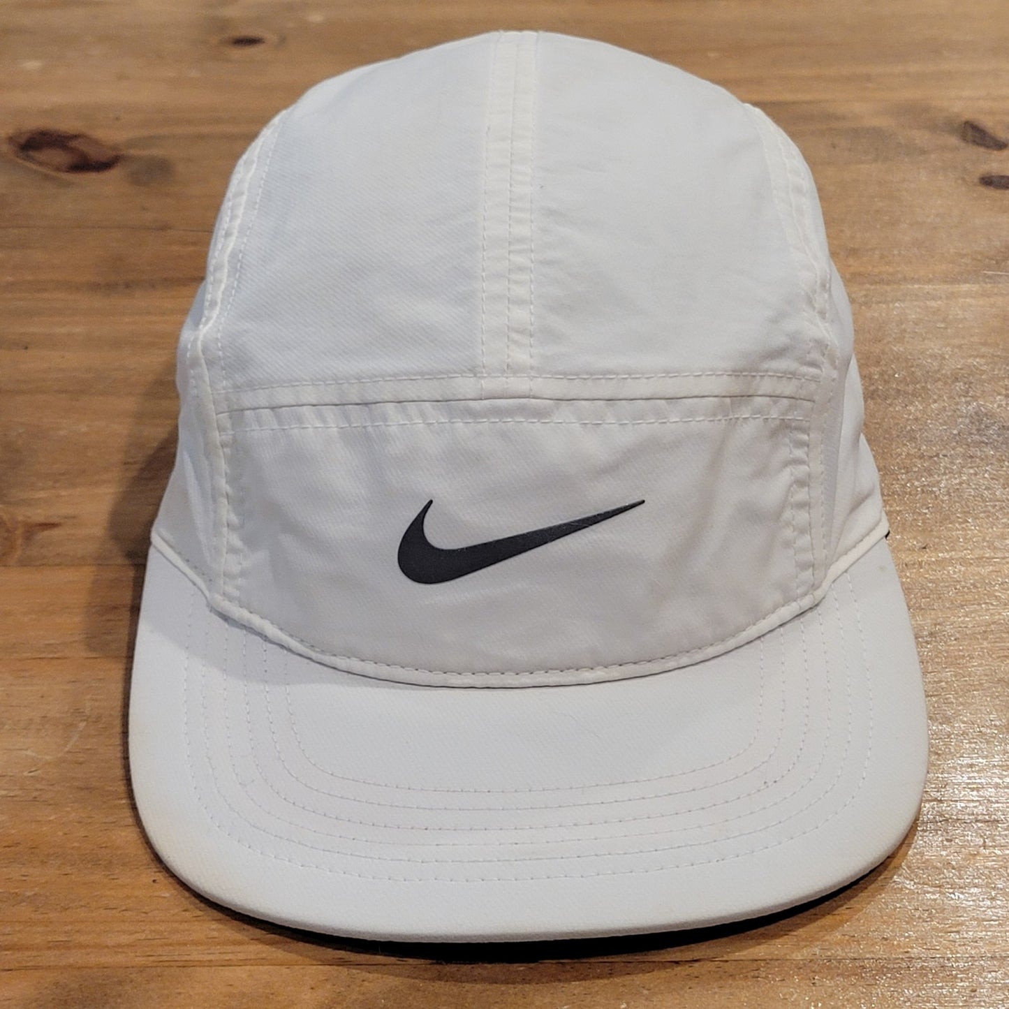 Nike AW84 Hat Cap Strap Back White Black Swoosh Running Outdoor One Size Dri-Fit
