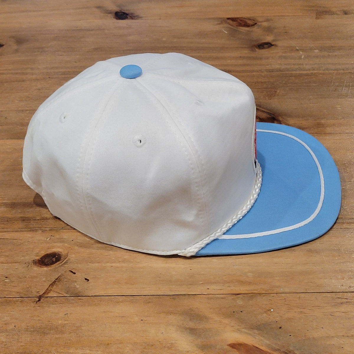 Vintage Chinese Lucky Patch Trucker Hat Retro Adjustable Zip Back 80s 90s Rope