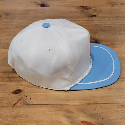 Vintage Chinese Lucky Patch Trucker Hat Retro Adjustable Zip Back 80s 90s Rope