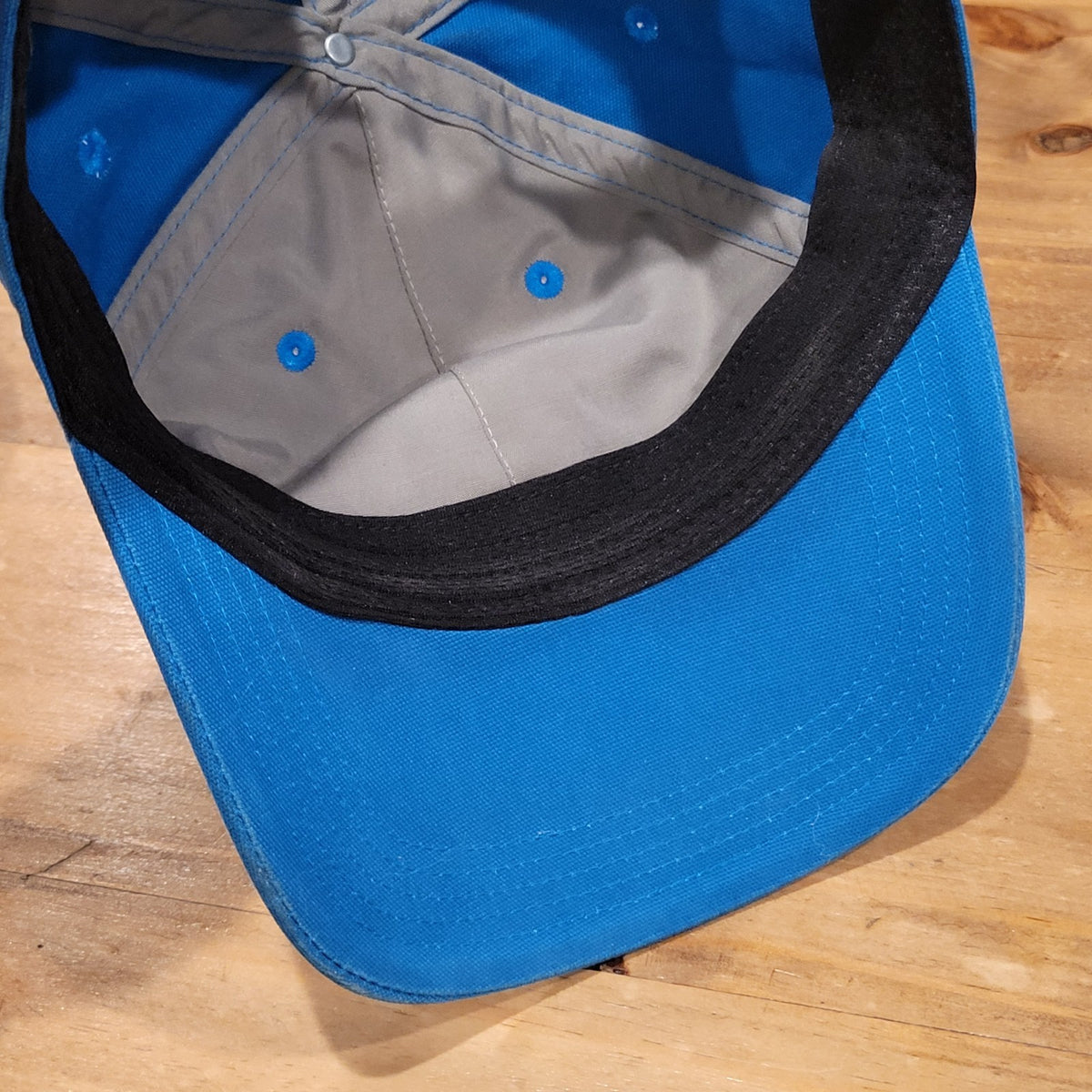 Carhartt Hat Cap Strap Back Blue One Size Leather Patch Adjustable
