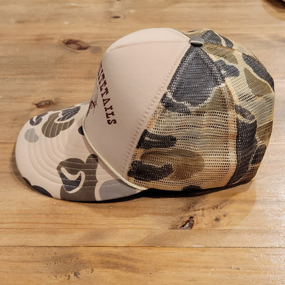 Vintage Hunting Hat Classic Whitetails Trucker Gene Wensel Camo Camouflage Foam