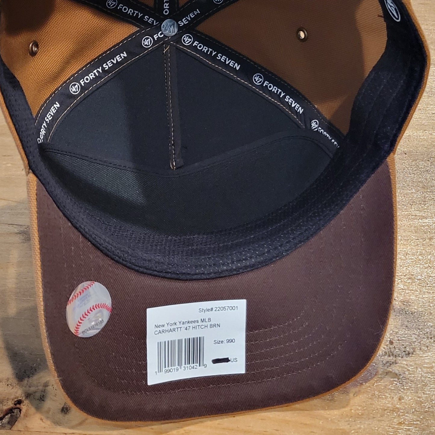 Men's Carhartt x '47  Brown New York Yankees Hitch Adjustable Hat