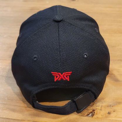 PXG Golf Hat Cap strap Back Black Red Logo One Size New Era Golfer One Size