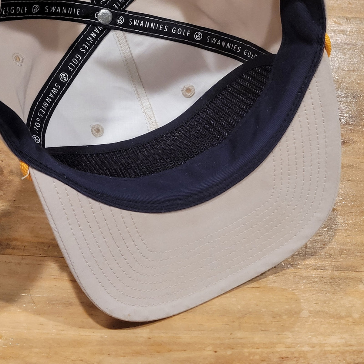 Swannies Golf Hat Snapback Beige Rope Celebrate Pars Golf One Size
