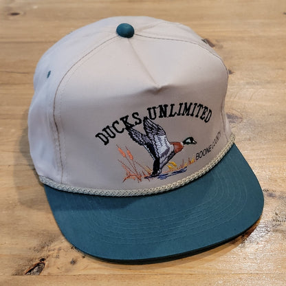 Vintage Ducks Unlimited Hat Snapback Brown Green Embroidered DU Boone County