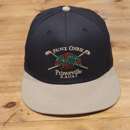 Vintage Princeville Kauai Hat Imperial Strap Back Union Made USA Prince Course