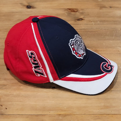 Vintage Gonzaga Bulldogs Hat Strap Back Blue Red 90s College Wool Blend