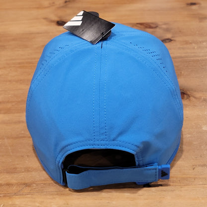 Adidas Hat Cap Strap Back Blue Black 3 Stripe Logo Lightweight Running