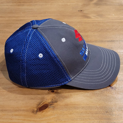 Suzuki Marine Hat Size M/L Flex Stretch Fitted Fish Boat Motor Fitted Gray Blue