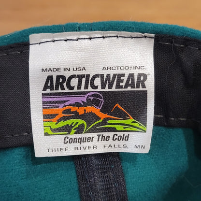 Vintage Bearcat Artic Cat Hat Snapback MAde USA Articwear 90s Green spell Out