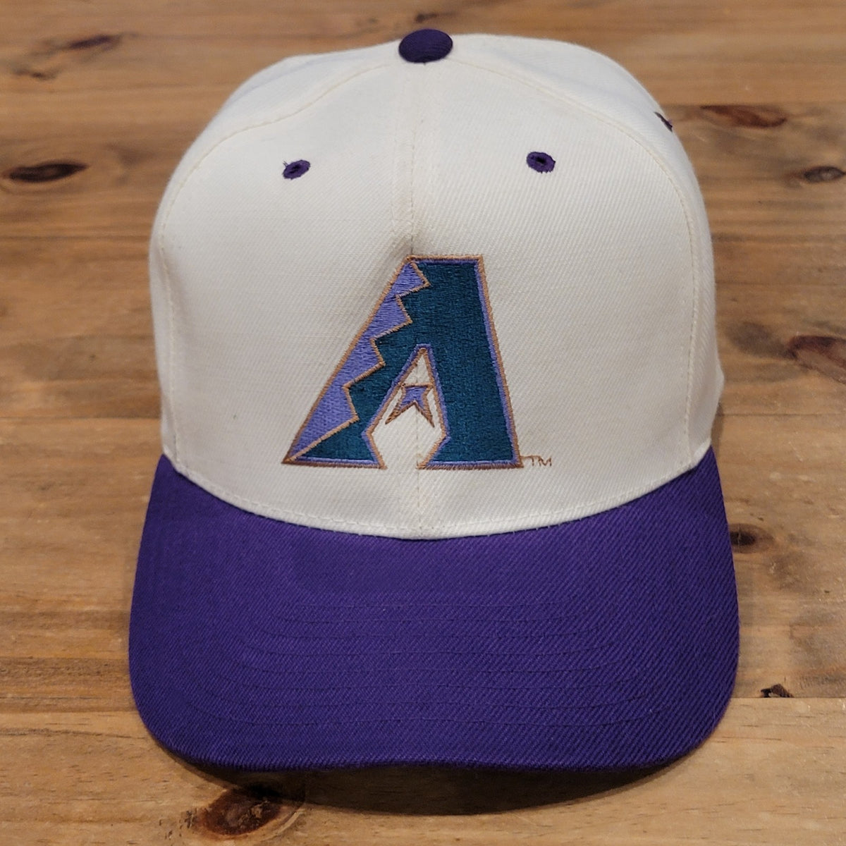 Vintage Arizona Diamondbacks Hat Snapback White Purple A Logo Wool Blend MLB